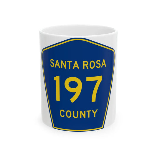 Santa Rosa County 197 (Florida) (Road Sign) White Coffee Mug 11oz - Go Mug Yourself