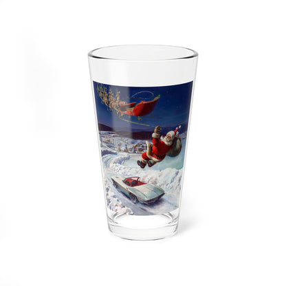 Santa's 1963 Corvette Convertible, Hertz advertisement (Magazine Illustration) Pint Glass 16oz-16oz-Go Mug Yourself