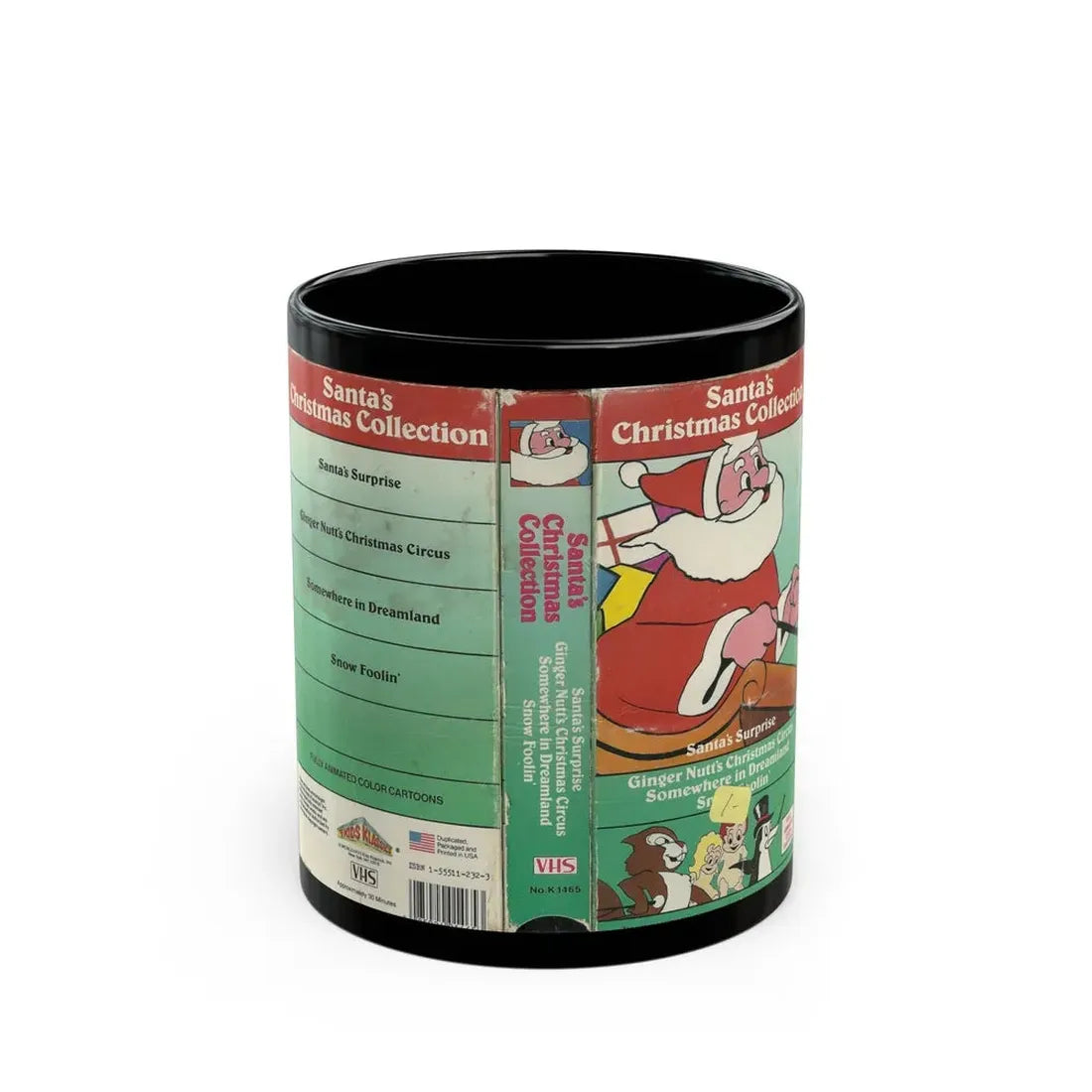 SANTAS CHRISTMAS COLLECTION KIDS KLASSICS (VHS COVER) - Black Coffee Mug 11oz - Go Mug Yourself