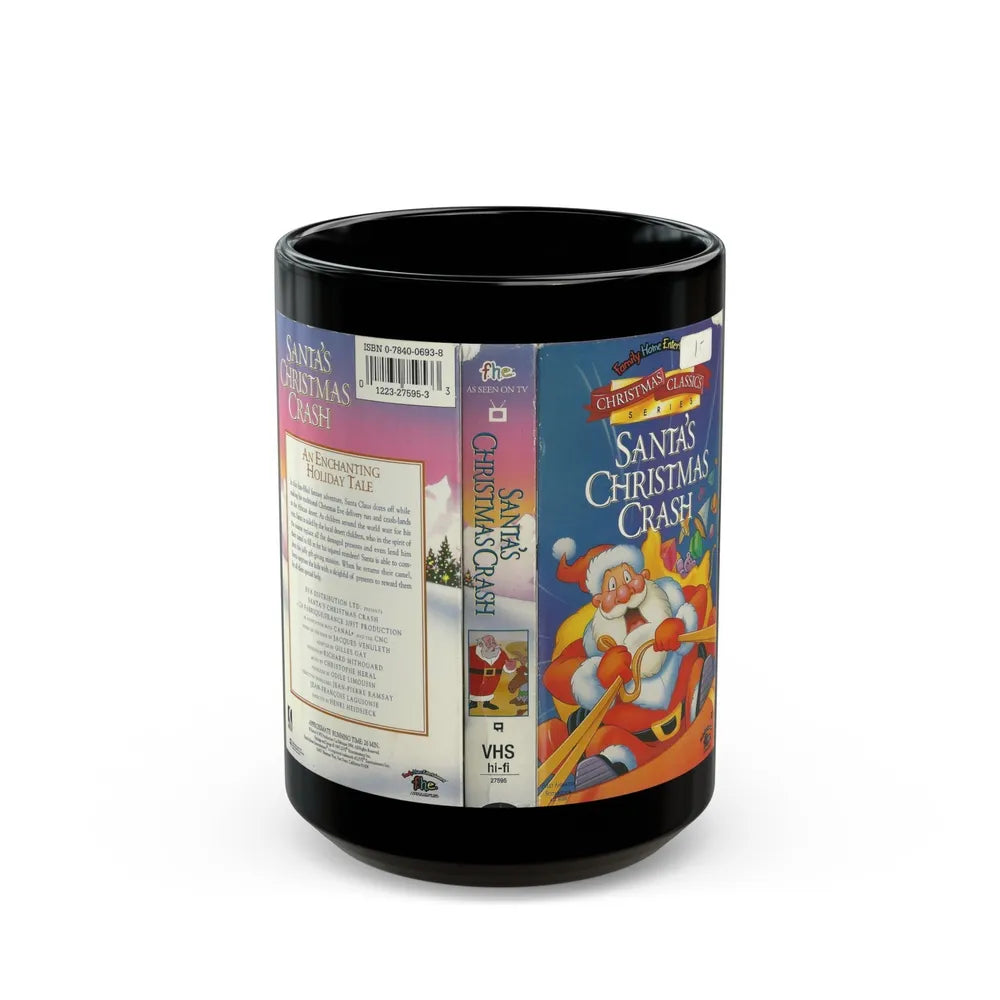 SANTAS CHRISTMAS CRASH (VHS COVER) - Black Coffee Mug-15oz-Go Mug Yourself