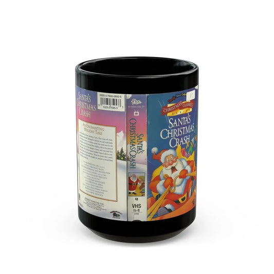 SANTAS CHRISTMAS CRASH (VHS COVER) - Black Coffee Mug 15oz - Go Mug Yourself