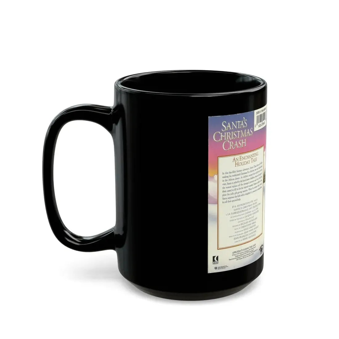 SANTAS CHRISTMAS CRASH (VHS COVER) - Black Coffee Mug - Go Mug Yourself