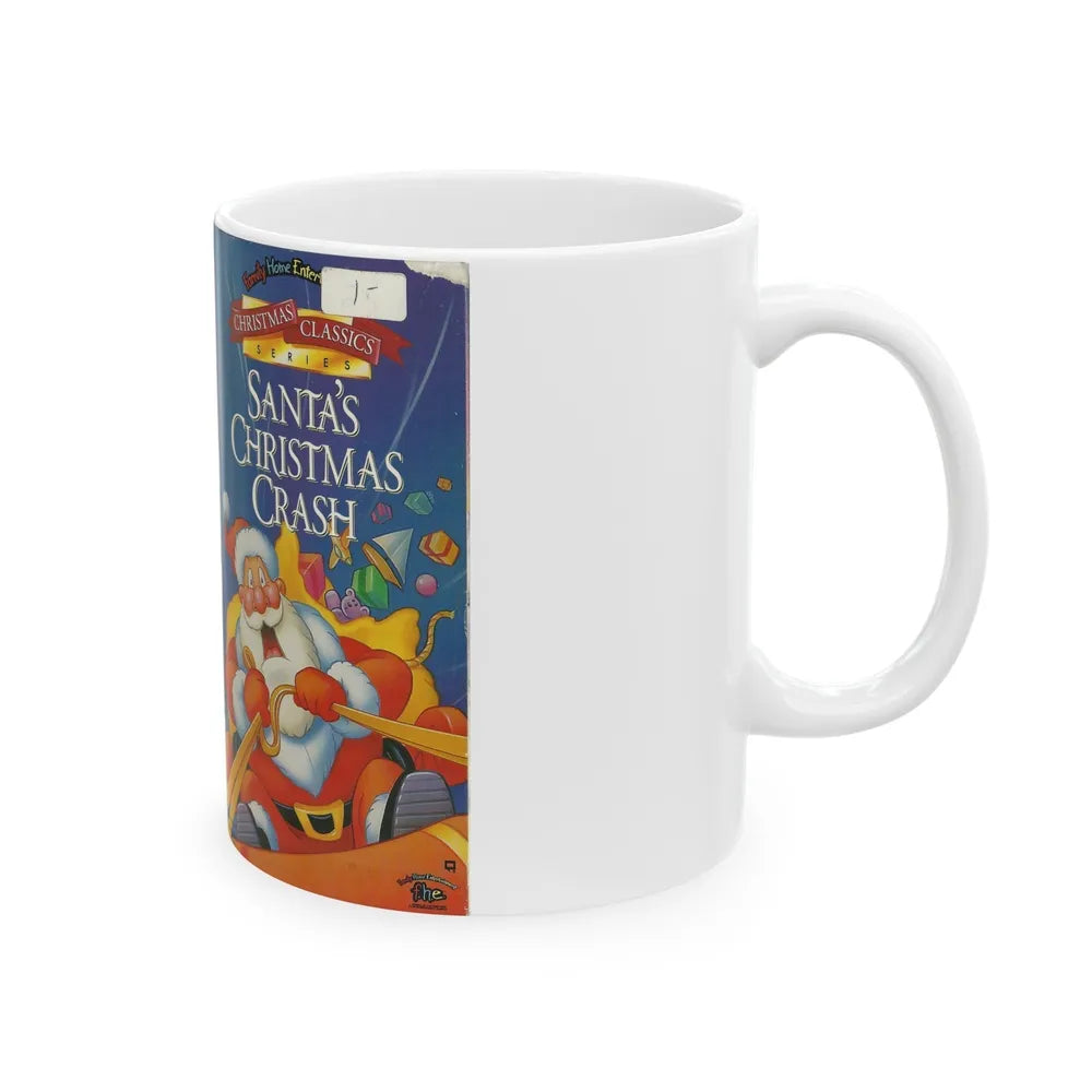 SANTAS CHRISTMAS CRASH (VHS COVER) - White Coffee Mug-Go Mug Yourself