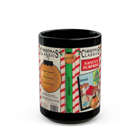 SANTAS SURPRISE CHRISTMAS CLASSICS (VHS COVER) - Black Coffee Mug-15oz-Go Mug Yourself