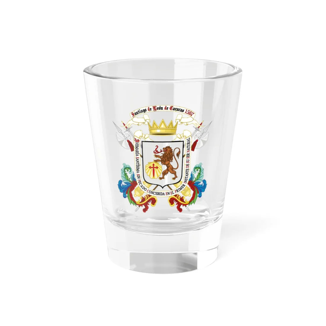 Santiago de León de Caracas 1567 Carlos III - 1766 (Costa Rica) (Coat of Arms) Shot Glass 1.5oz 1.5oz - Go Mug Yourself