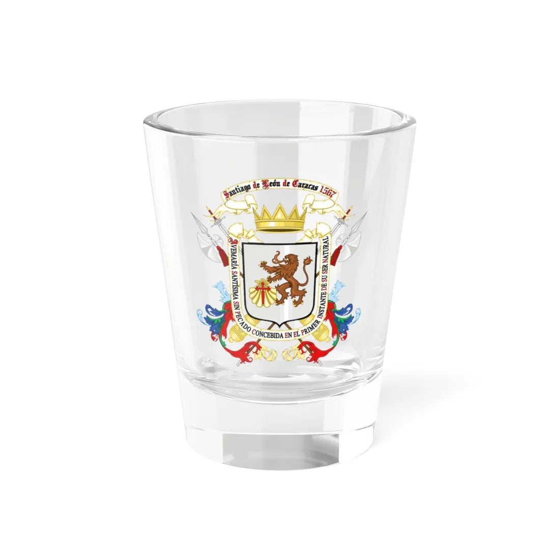 Santiago de León de Caracas 1567 (Costa Rica) (Coat of Arms) Shot Glass 1.5oz 1.5oz - Go Mug Yourself
