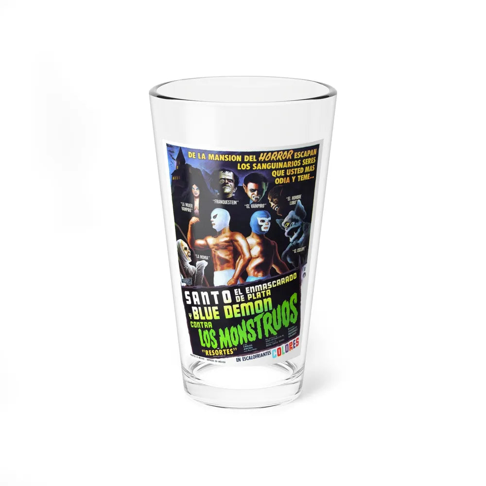 SANTO AND BLUE DEMON VS THE MONSTERS 1970 Movie Poster - Pint Glass 16oz-16oz-Go Mug Yourself