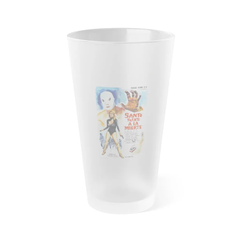 SANTO FACES DEATH 1969 Movie Poster - Frosted Pint Glass 16oz-16oz-Frosted-Go Mug Yourself