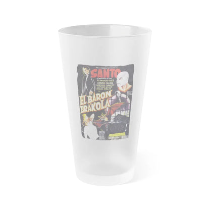 SANTO VS BARON BRAKOLA 1967 Movie Poster - Frosted Pint Glass 16oz-16oz-Frosted-Go Mug Yourself