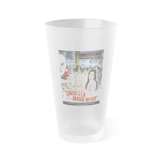 SANTO VS BLACK MAGIC WOMAN 1973 Movie Poster - Frosted Pint Glass 16oz-16oz-Frosted-Go Mug Yourself