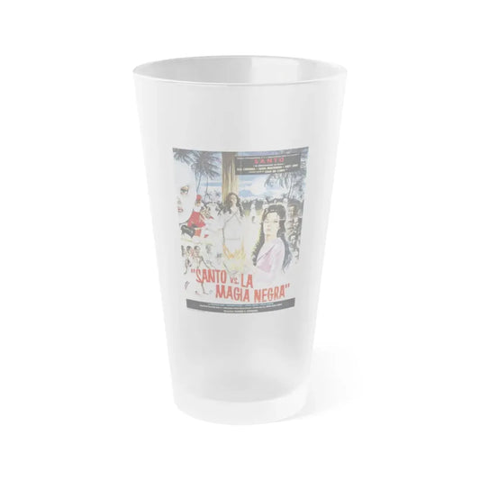 SANTO VS BLACK MAGIC WOMAN 1973 Movie Poster - Frosted Pint Glass 16oz 16oz Frosted - Go Mug Yourself