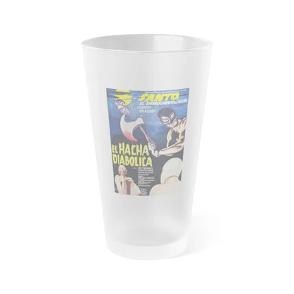 SANTO VS THE DIABOLICAL HATCHET 1965 Movie Poster - Frosted Pint Glass 16oz-16oz-Frosted-Go Mug Yourself