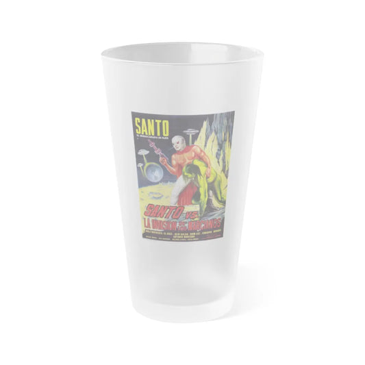 SANTO VS THE MARTIAN INVASION 1967 Movie Poster - Frosted Pint Glass 16oz-16oz-Frosted-Go Mug Yourself