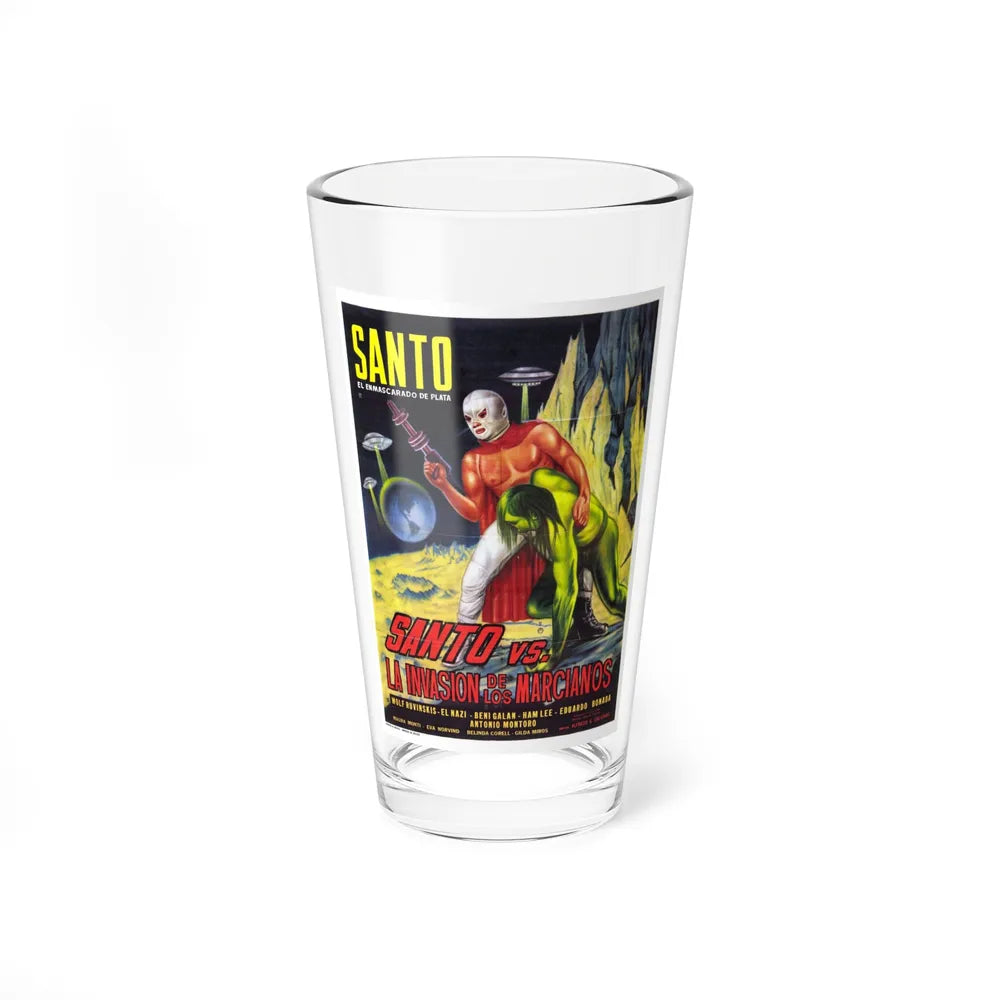 SANTO VS THE MARTIAN INVASION 1967 Movie Poster - Pint Glass 16oz-16oz-Go Mug Yourself