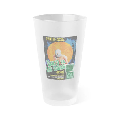 SANTO VS THE SHE WOLVES 1976 Movie Poster - Frosted Pint Glass 16oz-16oz-Frosted-Go Mug Yourself