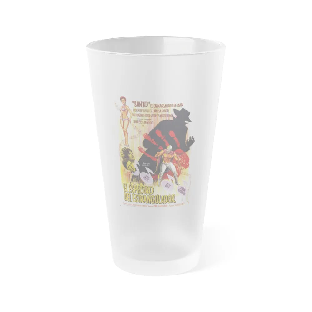 SANTO VS THE STRANGLER 1963 Movie Poster - Frosted Pint Glass 16oz-16oz-Frosted-Go Mug Yourself