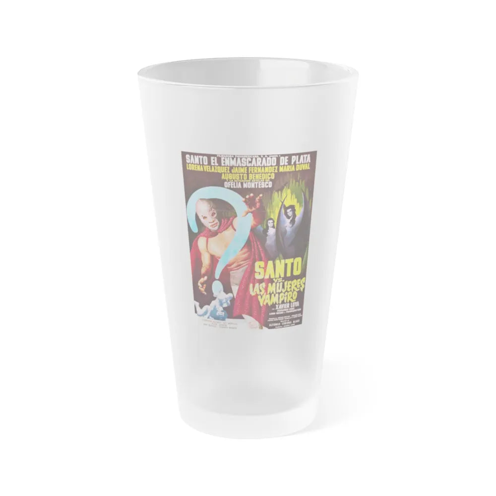 SANTO VS THE VAMPIRE WOMEN (2) 1962 Movie Poster - Frosted Pint Glass 16oz-16oz-Frosted-Go Mug Yourself