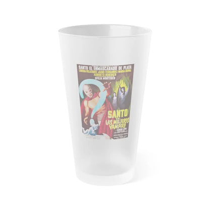 SANTO VS THE VAMPIRE WOMEN (2) 1962 Movie Poster - Frosted Pint Glass 16oz-16oz-Frosted-Go Mug Yourself