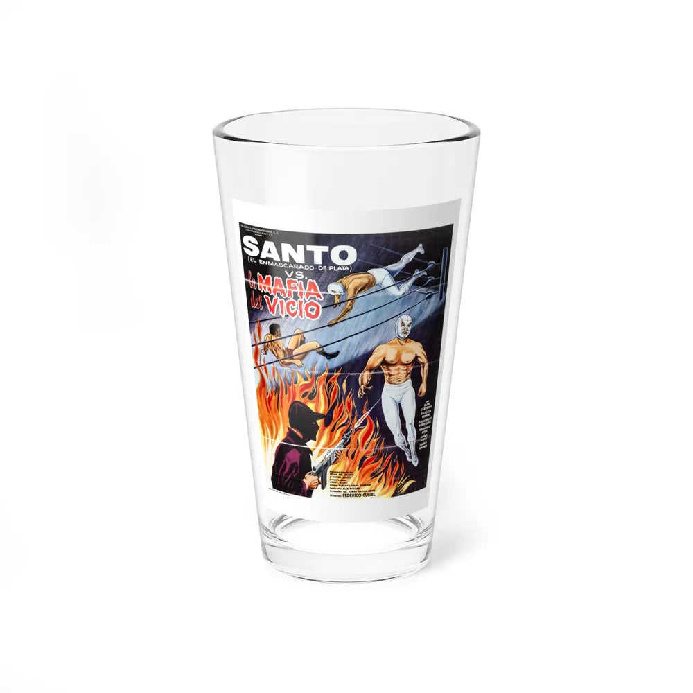 SANTO VS THE VICE MAFIA 1971 Movie Poster - Pint Glass 16oz-16oz-Go Mug Yourself