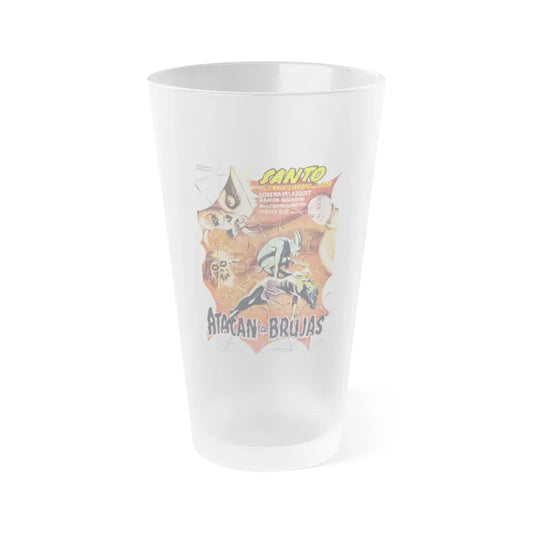 SANTO VS THE WITCHES 1968 Movie Poster - Frosted Pint Glass 16oz 16oz Frosted - Go Mug Yourself