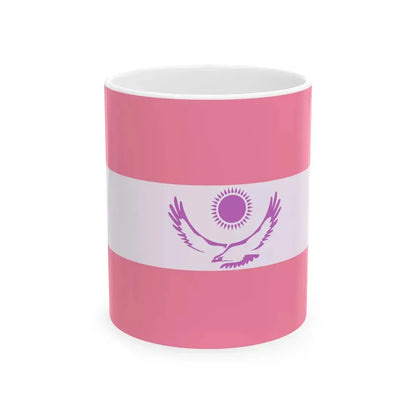 Sapphic pride flag of Kazakhstan (Kazakhstan) White Coffee Mug 11oz - Go Mug Yourself