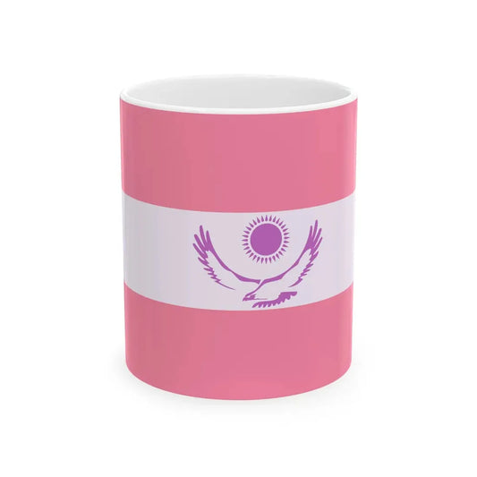Sapphic pride flag of Kazakhstan (Kazakhstan) White Coffee Mug 11oz - Go Mug Yourself