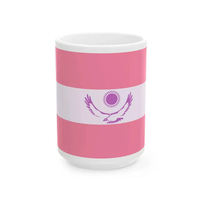 Sapphic pride flag of Kazakhstan (Kazakhstan) White Coffee Mug 15oz - Go Mug Yourself