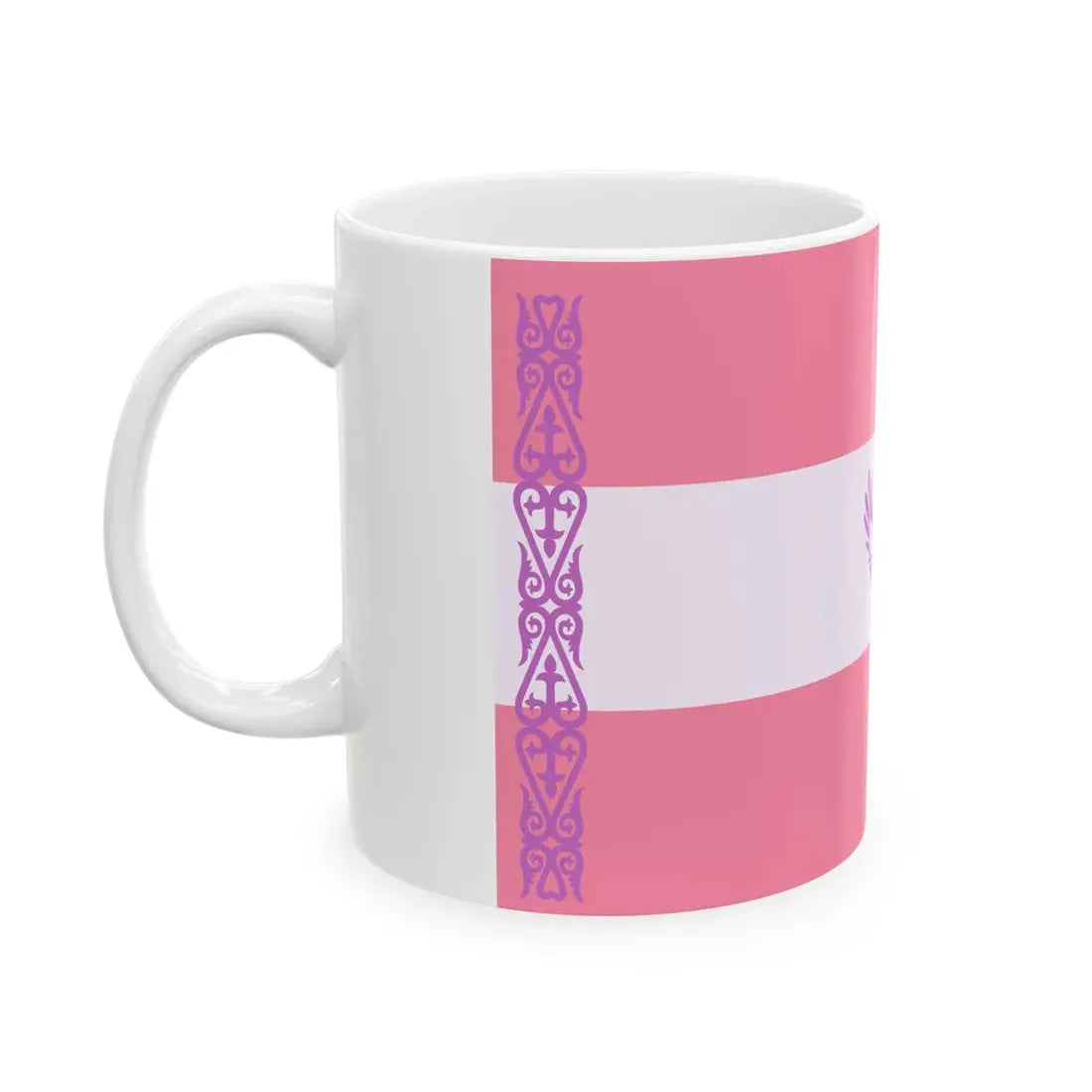 Sapphic pride flag of Kazakhstan (Kazakhstan) White Coffee Mug - Go Mug Yourself