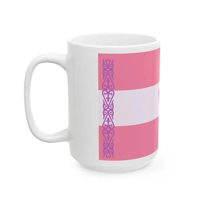 Sapphic pride flag of Kazakhstan (Kazakhstan) White Coffee Mug - Go Mug Yourself