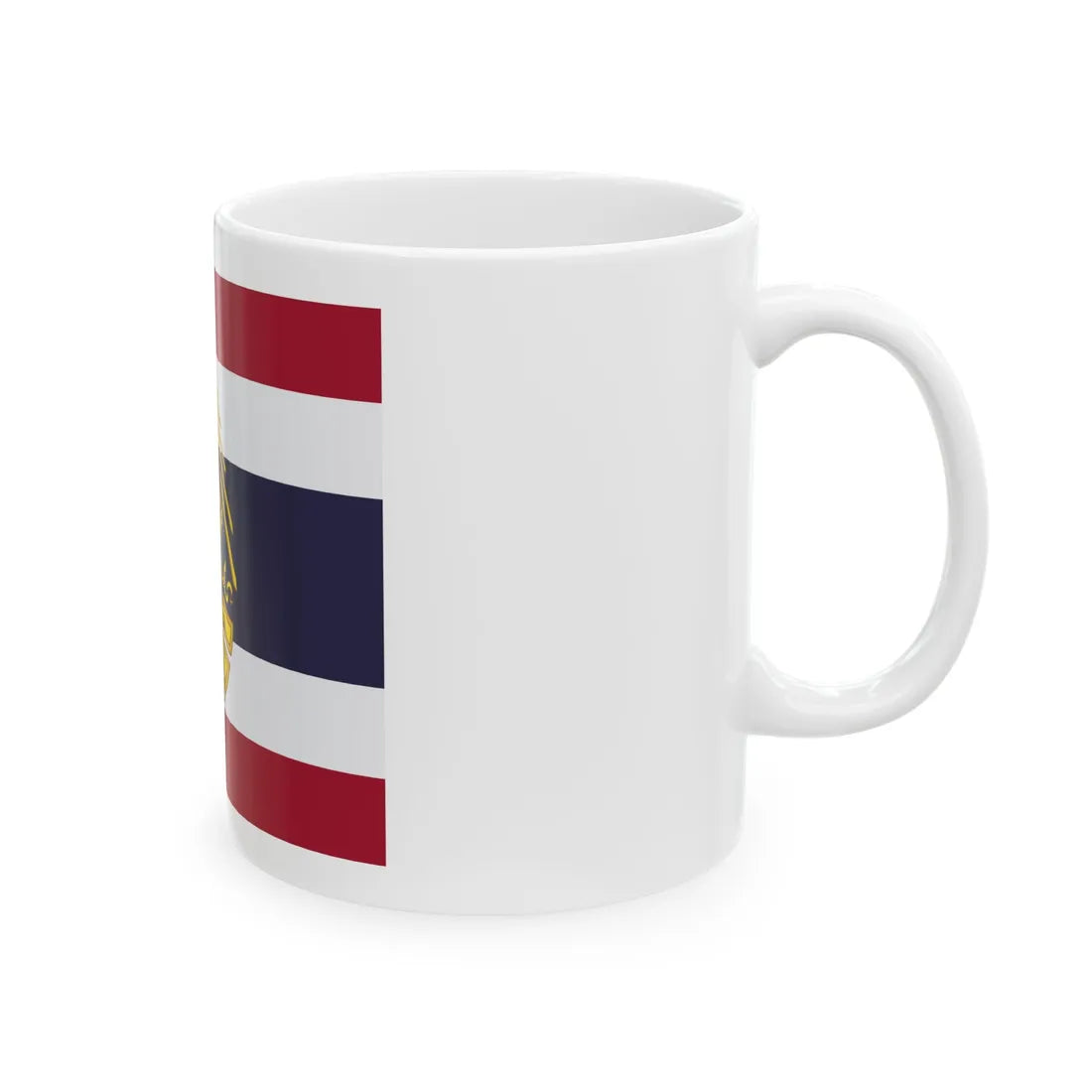 Saradul Dhvaj Regimental colours of the Royal Wild Tigers Regiment of Bangkok Territorial Defence (Cambodia) White Coffee Mug - Go Mug Yourself