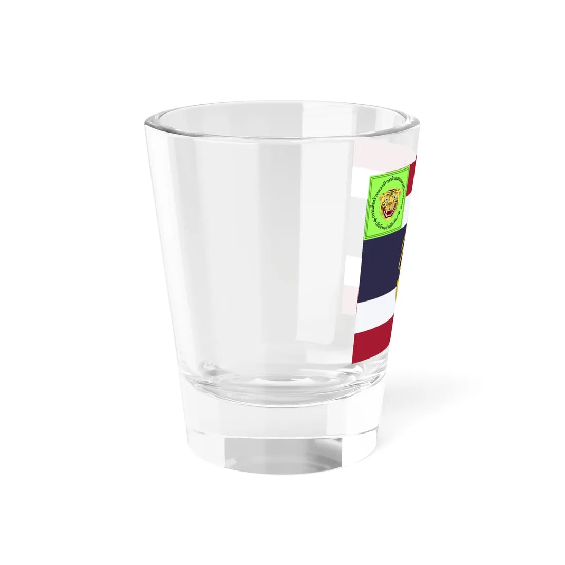 Saradul Dhvaj Regimental colours of the Wild Tigers Regiment of Nakhon Si Thammarat Territorial Defence (Cambodia) Shot Glass 1.5oz - Go Mug Yourself