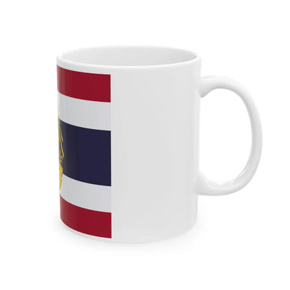 Saradul Dhvaj Regimental colours of the Wild Tigers Regiment of Nakhon Si Thammarat Territorial Defence (Cambodia) White Coffee Mug - Go Mug Yourself