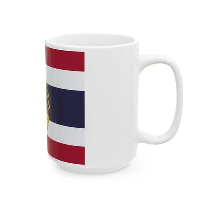 Saradul Dhvaj Regimental colours of the Wild Tigers Regiment of Nakhon Si Thammarat Territorial Defence (Cambodia) White Coffee Mug - Go Mug Yourself
