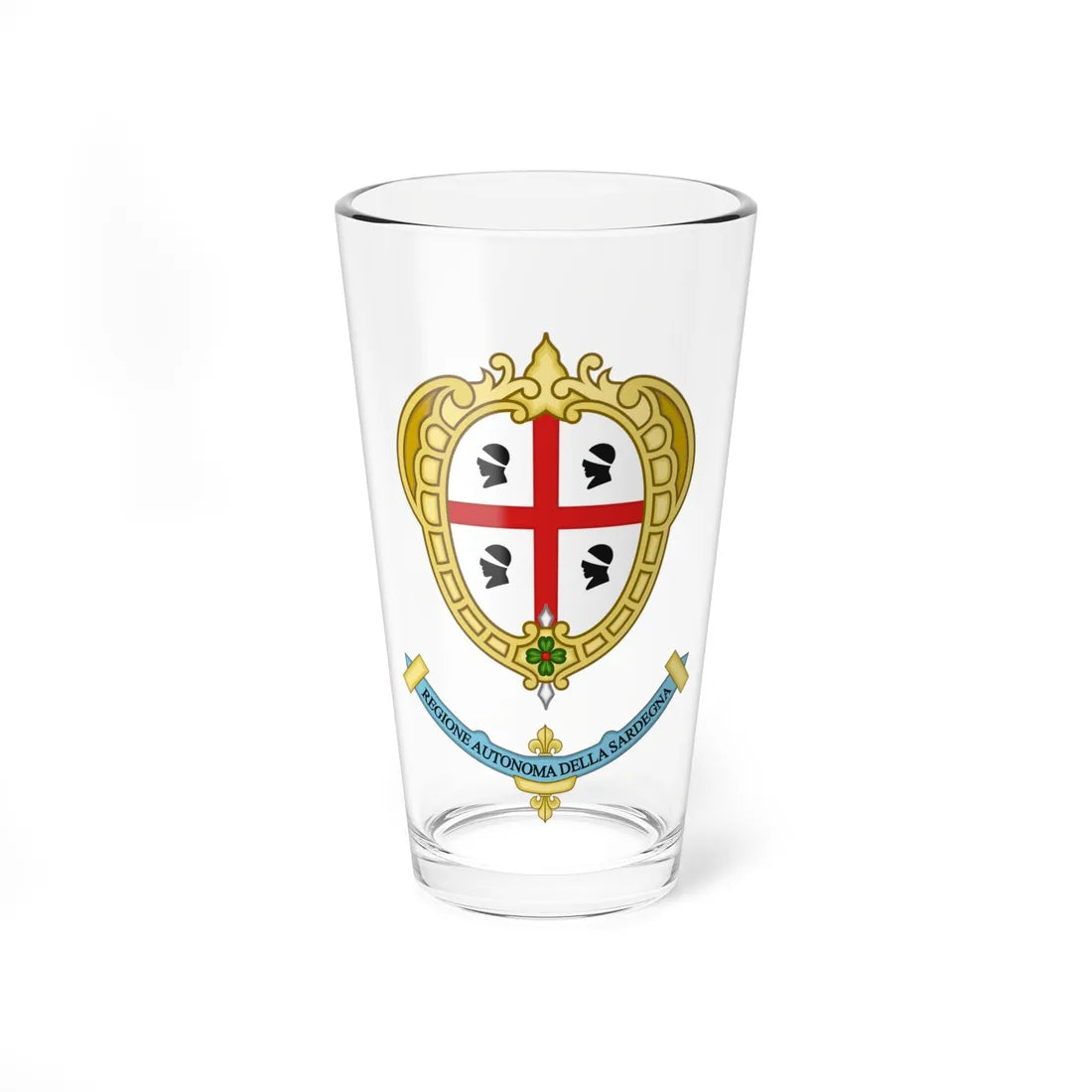 Sardegna-Stemma (Italy) (Coat of Arms) Pint Glass 16oz 16oz - Go Mug Yourself