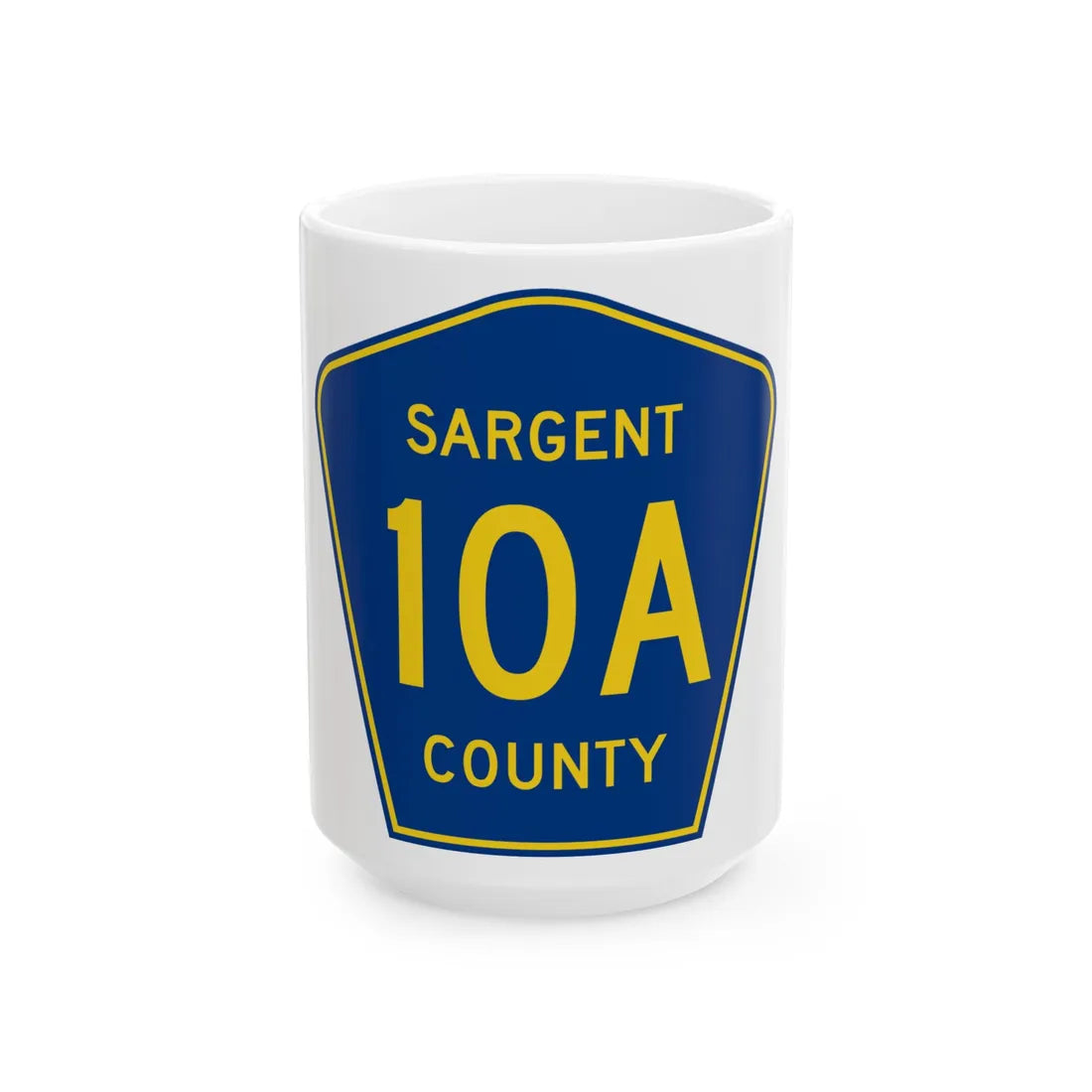 Sargent County Route 10A ND (North Dakota) (Road Sign) White Coffee Mug 15oz - Go Mug Yourself