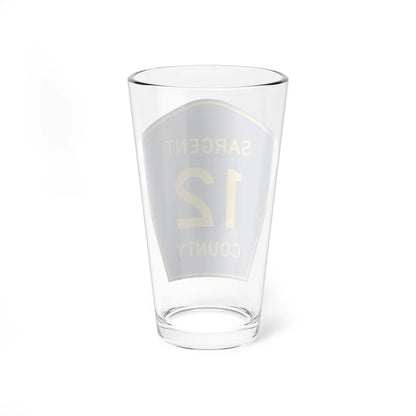 Sargent County Route 12 ND (North Dakota) (Road Sign) Pint Glass 16oz - Go Mug Yourself