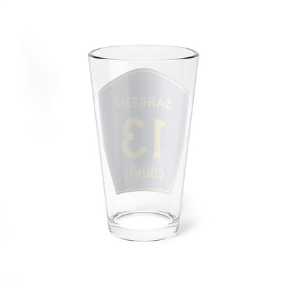 Sargent County Route 13 ND (North Dakota) (Road Sign) Pint Glass 16oz - Go Mug Yourself