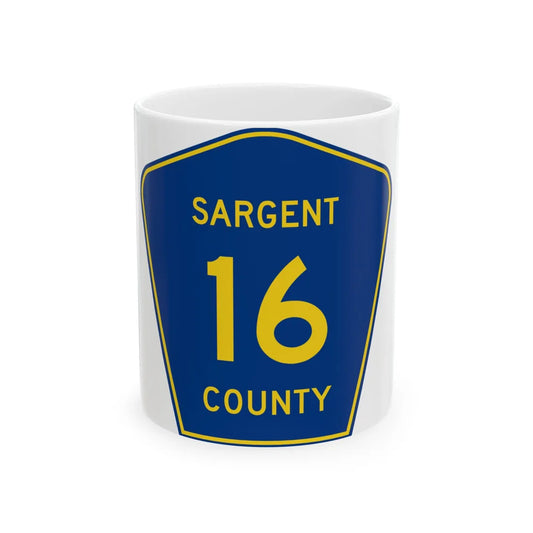 Sargent County Route 16 ND (North Dakota) (Road Sign) White Coffee Mug 11oz - Go Mug Yourself