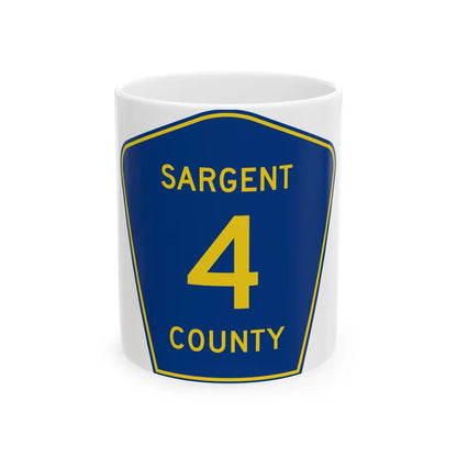 Sargent County Route 4 ND (North Dakota) (Road Sign) White Coffee Mug 11oz - Go Mug Yourself
