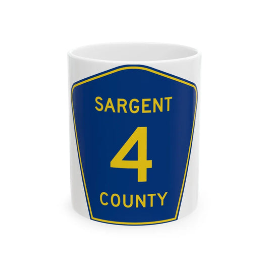 Sargent County Route 4 ND (North Dakota) (Road Sign) White Coffee Mug 11oz - Go Mug Yourself
