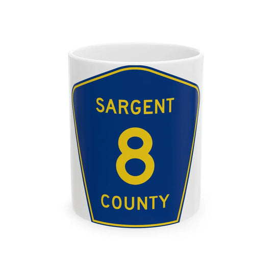 Sargent County Route 8 ND (North Dakota) (Road Sign) White Coffee Mug 11oz - Go Mug Yourself