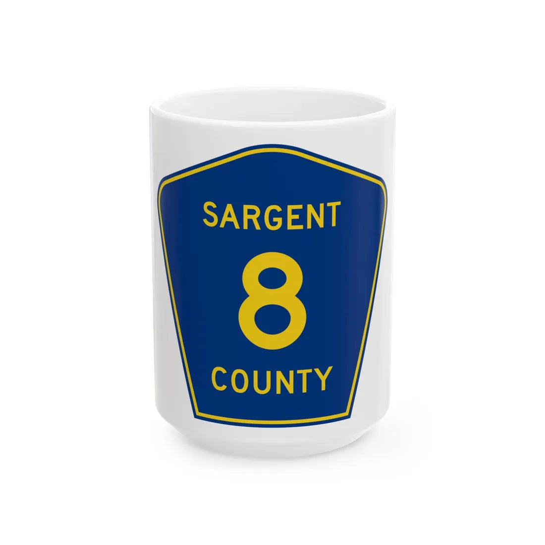 Sargent County Route 8 ND (North Dakota) (Road Sign) White Coffee Mug 15oz - Go Mug Yourself