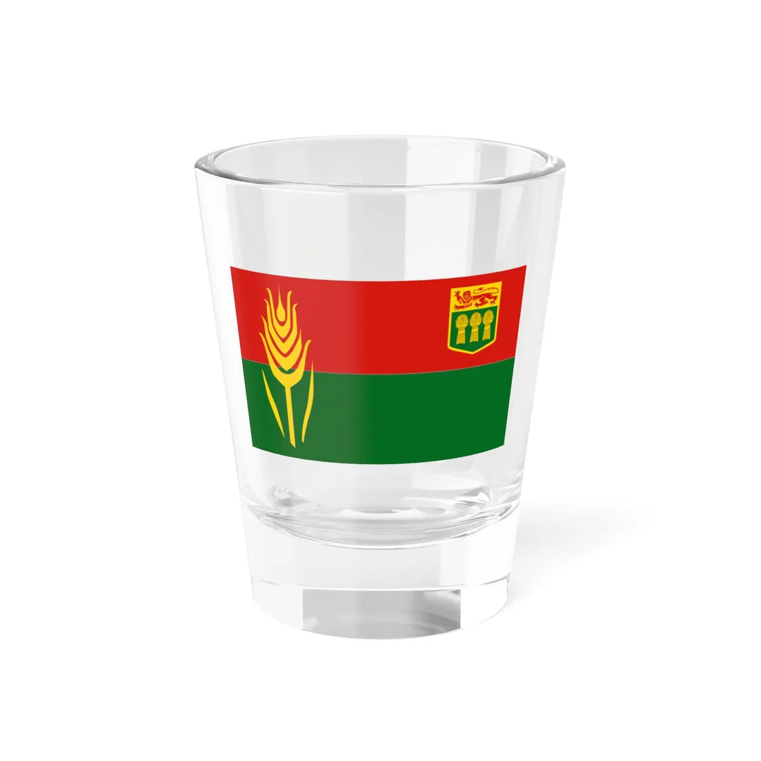 Saskatchewan 60th Anniversary Flag (Canada) Shot Glass 1.5oz 1.5oz - Go Mug Yourself