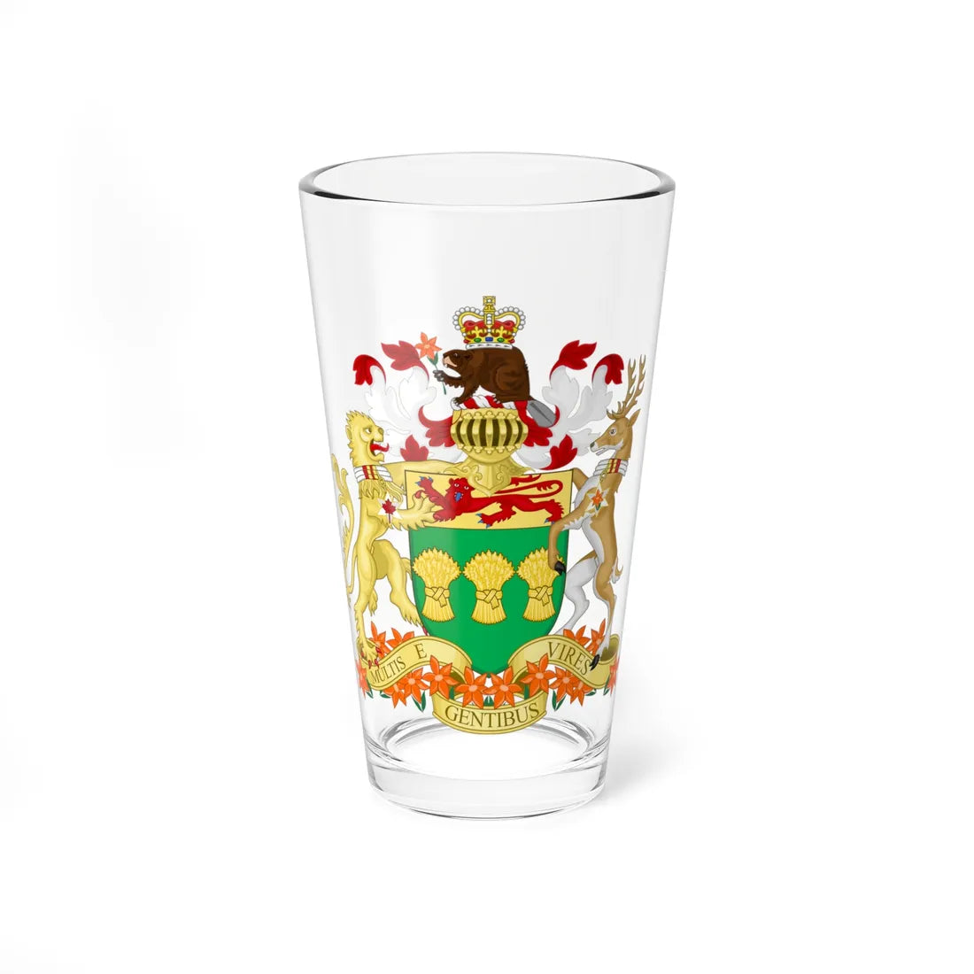 Saskatchewan coat of arms (Canada) (Coat of Arms) Pint Glass 16oz 16oz - Go Mug Yourself