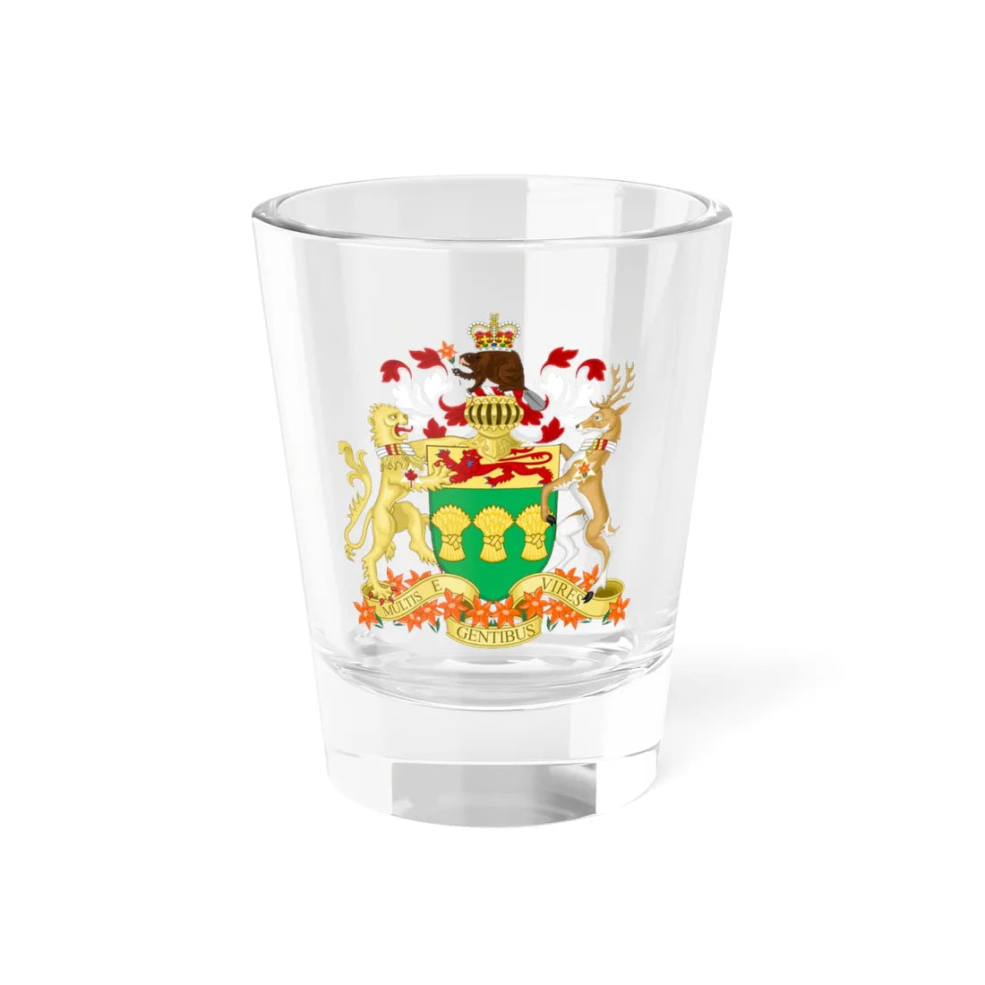 Saskatchewan coat of arms (Canada) (Coat of Arms) Shot Glass 1.5oz 1.5oz - Go Mug Yourself