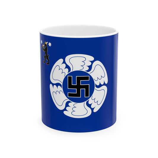 Satakunnan Lennoston lippu (Finland) White Coffee Mug-11oz-Go Mug Yourself