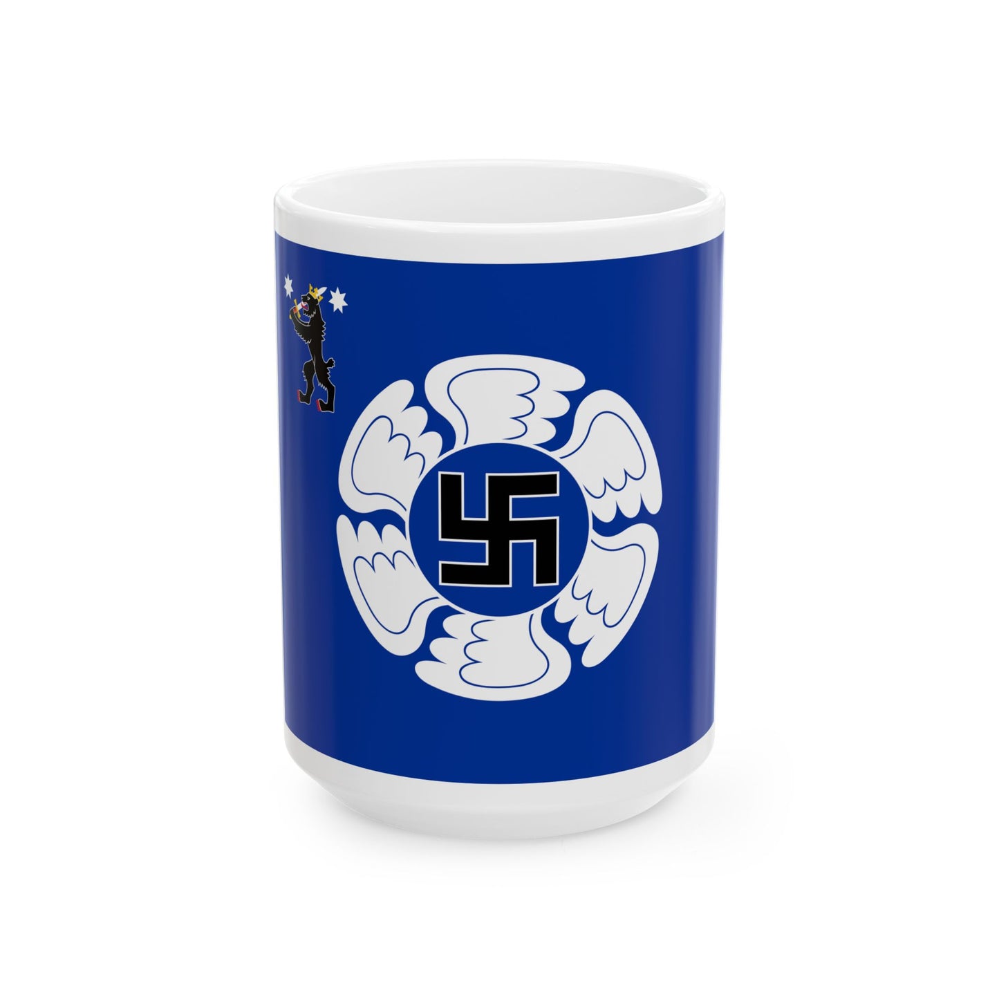 Satakunnan Lennoston lippu (Finland) White Coffee Mug-15oz-Go Mug Yourself
