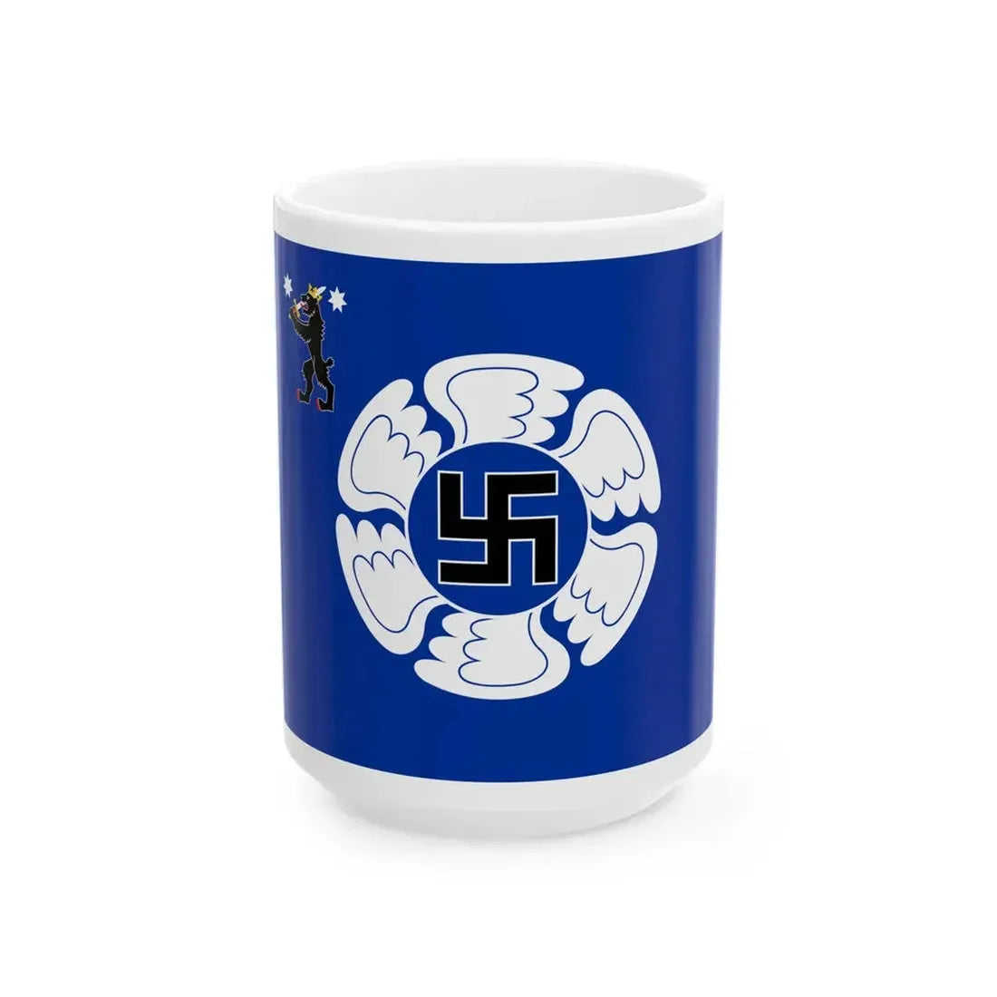 Satakunnan Lennoston lippu (Finland) White Coffee Mug 15oz - Go Mug Yourself