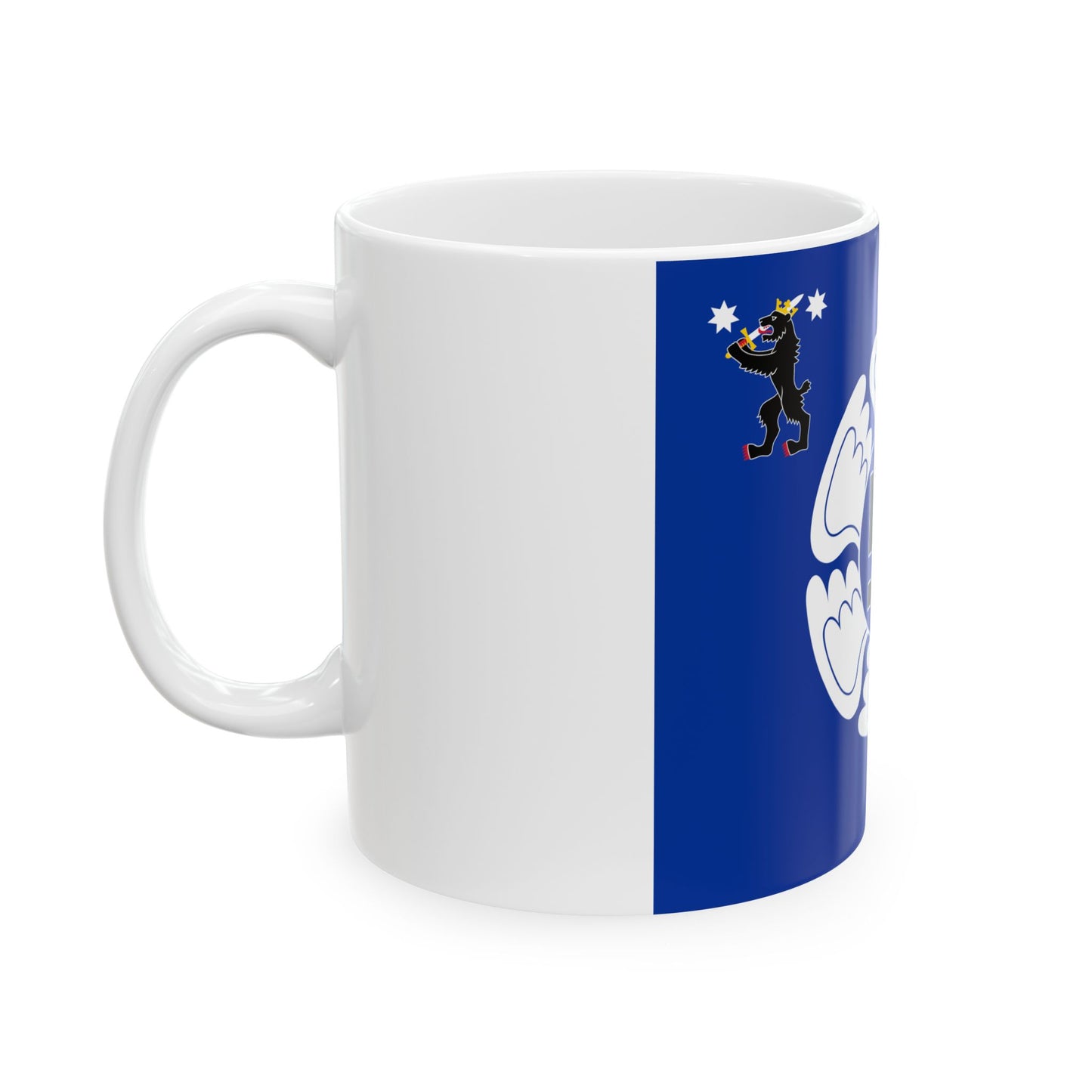 Satakunnan Lennoston lippu (Finland) White Coffee Mug-Go Mug Yourself