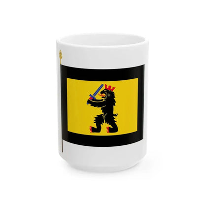 Satakunnan pioneeri- ja viestipataljoonan lippu (Finland) White Coffee Mug 15oz - Go Mug Yourself